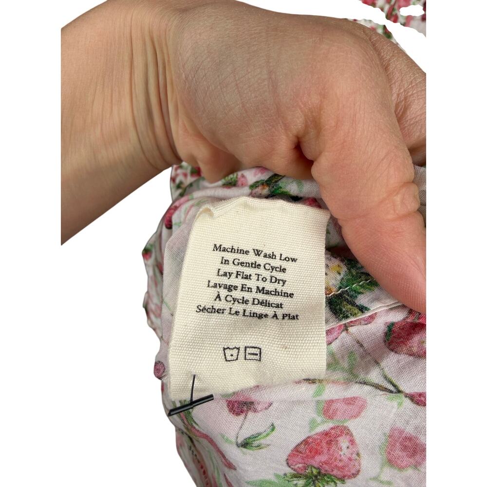 LoveShackFancy Adela Strawberry Print Maxi Dress Cotton Cottagecore Size 2 - Picture 5 of 7